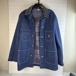 VTG Big Ben Denim Barn Chore Coat Blanket Lined Utility Jacket Men's 42 Long USA